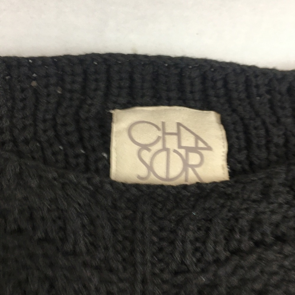 Black Open Knit Scalloped Hem Sweater | Cottagecore Coastal Minimalist · Cha Sor - Picture 3 of 11
